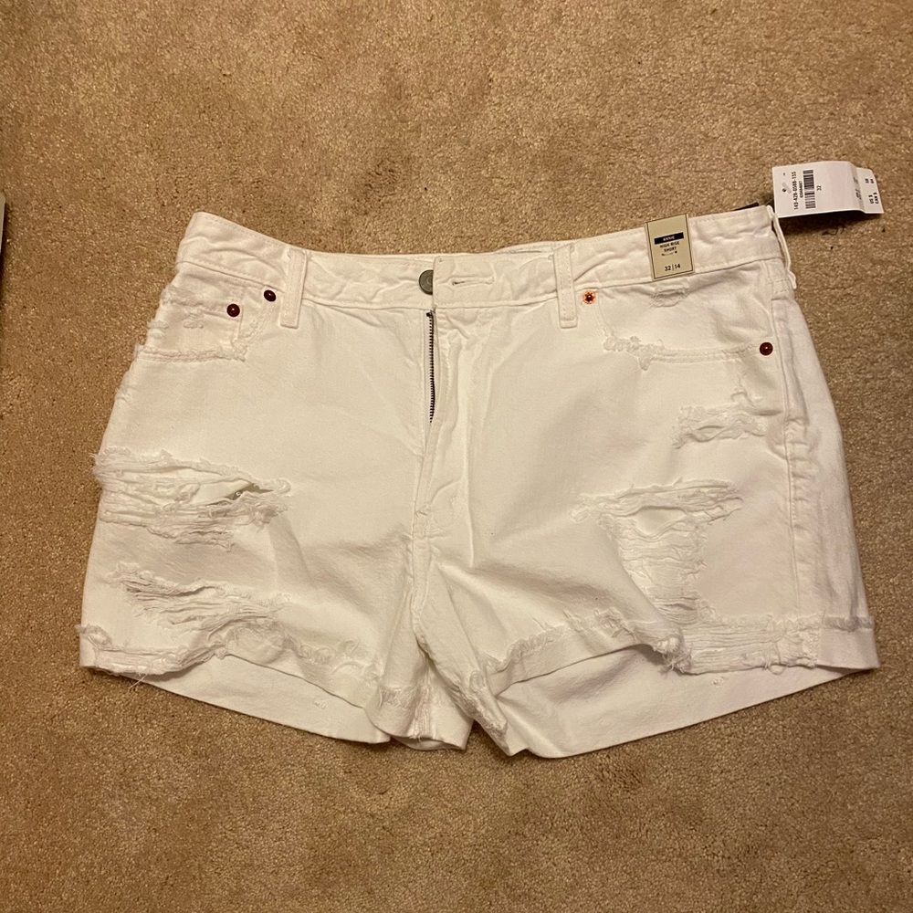 Abercrombie & Fitch White High Rise Shorts
